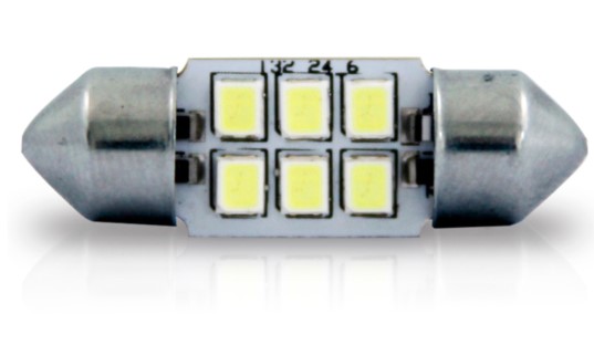 AL602 LED TORPEDO 12V 6L 32MM 12V BRANCO (PAR) BLISTER