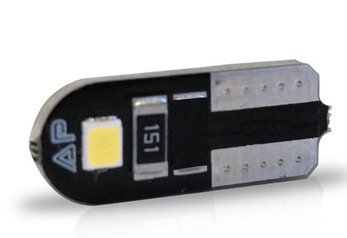 AU076 LED PINGAO 12V 2W T10 SLIM CANBUS BRANCO (PAR) BLISTER