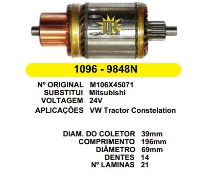 9848/GL100179 IND. PART. MITSUBISHI CONSTELATION 24V C196 D69 14D GLOBB