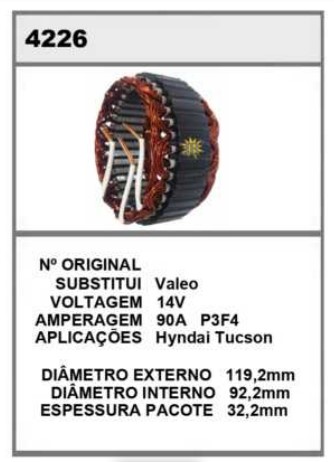 4226 EST. VALEO E119.2 I92.2 TUCSON P3F4 90A 12V 