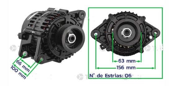 DR30047VLP ALTERNADOR EMPILHADEIRA DELCO HYSTER/YALE/HIUNDAY/DAEWOO 7SI 12V 70A