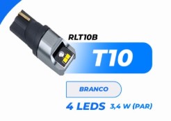 RLT10B LED PINGAO T10 12/24V 1.7W 4LEDS BRANCO C/CANBUS BLISTER
