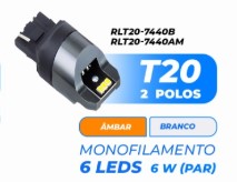 RLT207440B LED T20 12/24V 3W 1POLO BRANCA C/CANBUS (PAR) BLISTER 
