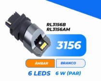RL3156B LED 1141 12V 6W 6LEDS 12/24V BASE PLAST.S/SOQ.BRANCO (PAR) BLISTER