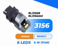 RL3156AM LED 1141 12V 6W 6LEDS 12/24V BASE PLAST.S/SOQ.AMARELO (PAR) BLISTER