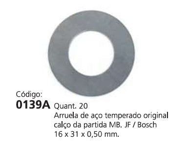 EDA0139A ARRUELA DE ACO PARTIDA JF BOSCH (C/20) 16X31X0.50 