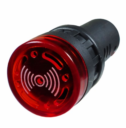 DNI0540 ALARME SONORO BUZZER LED VERM. 12V 22MM