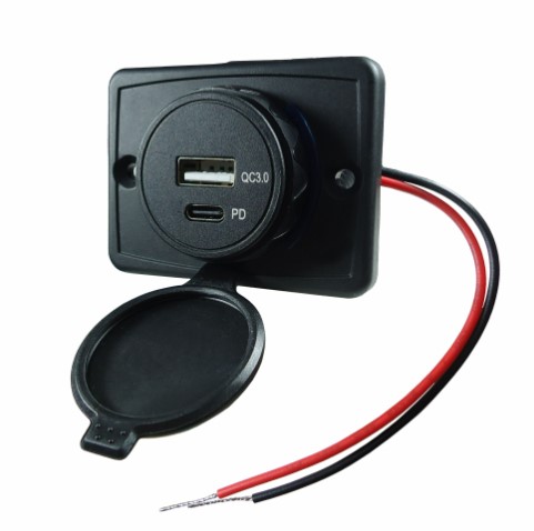 TOMADA CARREGADOR USB VEICULAR LED AZUL 12/24V (S/VOLT) DNI0588 