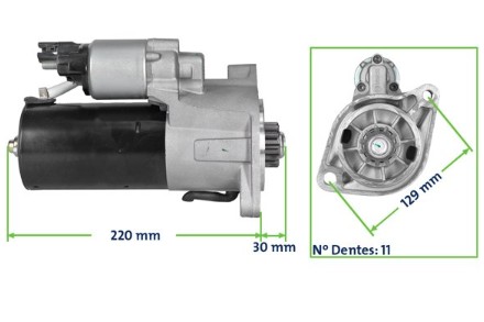 CN10061 MOTOR DE PARTIDA BOSCH HILUX/SW4 2.8/3.0 DIESEL 16/ 12V 11D