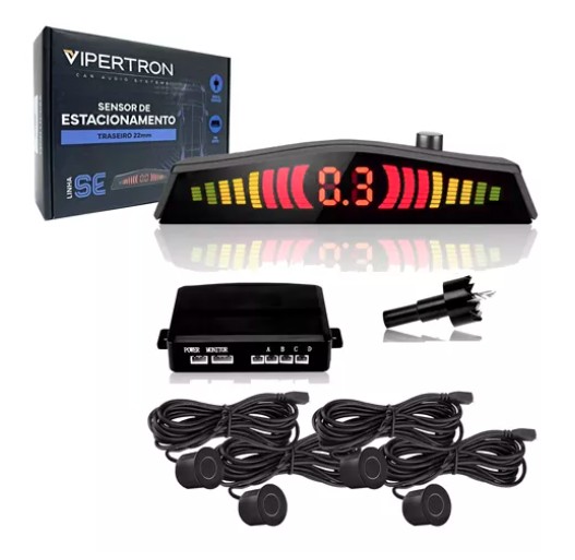 VP07001 SENSOR ESTACIONAMENTO PRETO 22MM 4 PONTOS