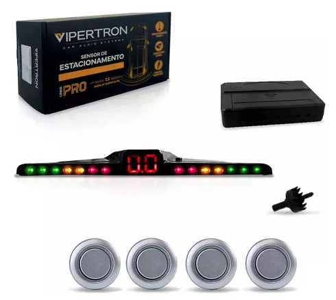 VP13002 SENSOR ESTACIONAMENTO PRATA 18MM 4 PONTOS C/ DISPLAY SLIM 