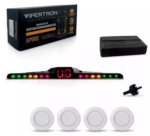 VP13003 SENSOR ESTACIONAMENTO BRANCO 18MM 4 PONTOS C/ DISPLAY SLIM 