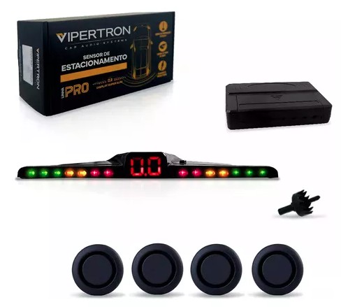 VP13004 SENSOR ESTACIONAMENTO PRETO FOSCO 18MM 4 PONTOS C/ DISPLAY SLIM 