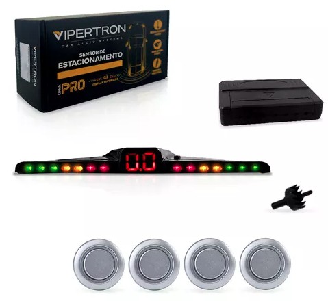 VP14002 SENSOR ESTACIONAMENTO PRATA 16,5MM 4 PONTOS C/ DISPLAY SLIM