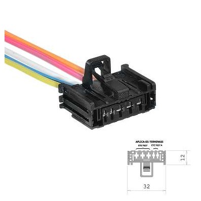 ETE5947 CHICOTE 5VIAS TAMPA BOMBA COMBUSTIVEL/RESISTENCIA AR COND. PEUGEOT/CITROEN 