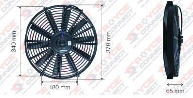 RC550025 ELETROVENTILADOR AXIAL 14" ASPIRANTE/SOPRANTE 12V 80W 10 PAS RETAS 378MM (S25.1884)