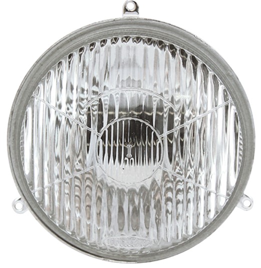FL041-12V BLOCO FAROL REDONDO 3 ORELHAS S/VIGIA C/LAMP. H1 12V ONIBUS 142MM (C/02)