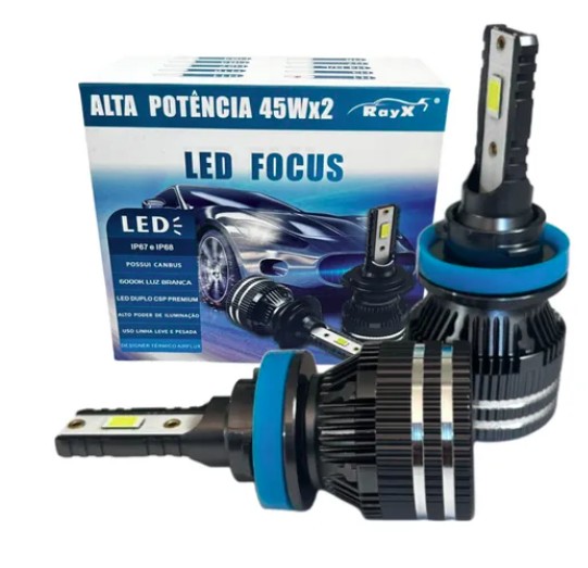 FOCUS H11 KIT LED H11/H8/H9/H16 FOCUS (COROLLA)6000K 13.000 LUMENS BIVOLT RAYX