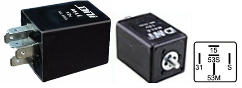 DNI0326 RELE LIMPADOR PARA-BRISA VW/AUDI/FORD/TOYOTA 12V 5T C/PARAFUSO FIXACAO