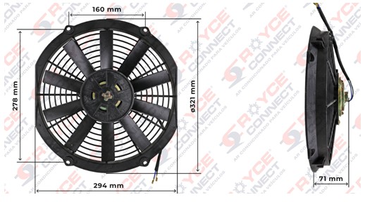 RC550010 ELETROVENTILADOR AXIAL 12" SOPRANTE/ASPIRANTE 12V 74W 10 (S251883)