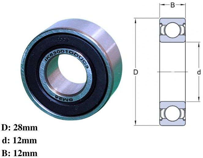 IK63001DDUC3 ROLAMENTO ALTERNADOR BOSCH 28X12X12