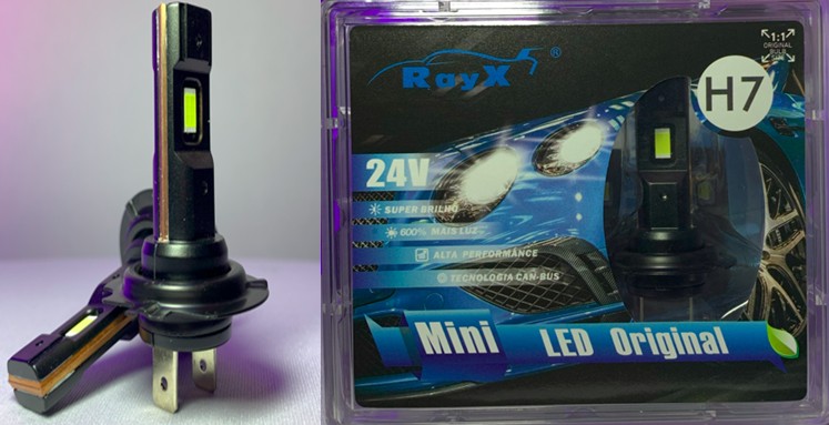 MINI H7 24V KIT LED H7 MINI RAYX 6000K 12.000L ((ESPECIFICA P/ 24V RAYX))