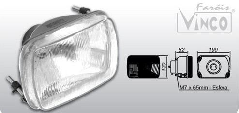 VBO4055 BLOCO FAROL P/H4 RETANGULAR TRATOR/COLHEITADEIRA J.DEERE S/VIGIA
