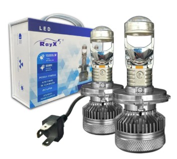 MAXPJTH4 KIT LED H4 MAX PROJETOR 6500K 15.000 LUMENS BIVOLT RAYX