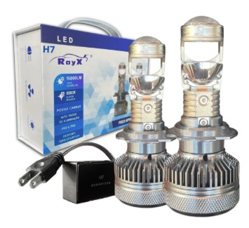 MAXPJTH7 KIT LED H7 MAX PROJETOR 6500K 15.000 LUMENS BIVOLT RAYX