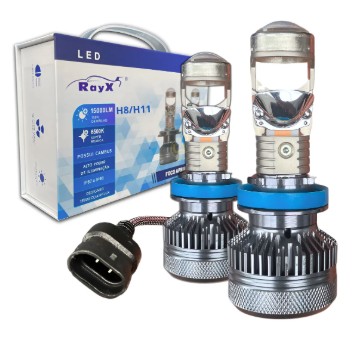MAXPJTH11 KIT LED H8/H11 MAX PROJETOR 6500K 15.000 LUMENS BIVOLT RAYX