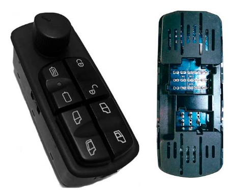 OP021142 INTERRUPTOR VIDRO MB AXOR DUPLO C/TRAVA PORTA/DESEMB./REGULAGEM RETROVISOR S/LED 19T