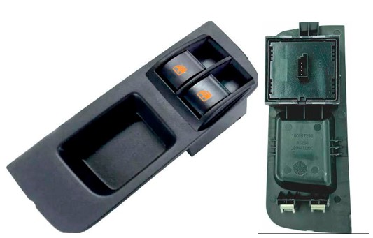 OP021209 INTERRUPTOR VIDRO PALIO 12/15 DUPLO LED AM 4T PRETO