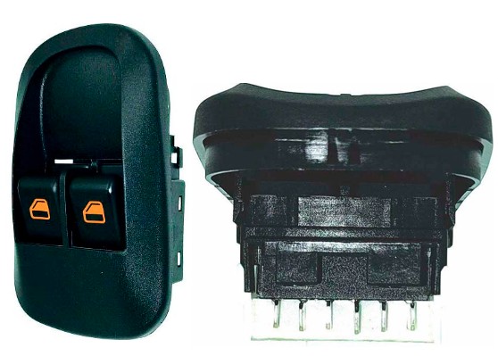 OP021249 INTERRUPTOR VIDRO PEUGEOT 206/207 99/15 DUPLO LED AM 6T LINHA