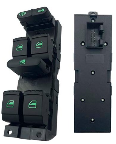 OP021286 INTERRUPTOR VIDRO JETTA/PASSAT/GOLF QUADRUPLO C/BLOQ. VIDRO/TRAVA PORTAS LED VD 9T
