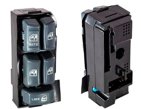 OP021094 INTERRUPTOR VIDRO S10/BLAZER/SILVERADO QUADUPLO C/TRAVA PORTAS LED BR 17T