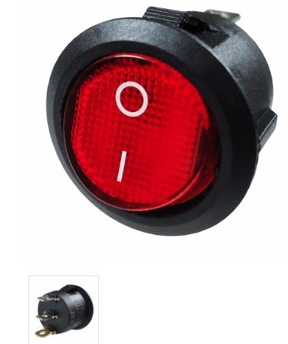 DNI2186VM BOTAO LIGA/DESLIGA GANGORRA REDONDA TECLA LED VERMELHO 80W 3T 