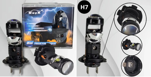 MINIPJTH7 KIT LED H7 MINI PROJETOR 6000K 14.000 LUMENS BIVOLT RAYX