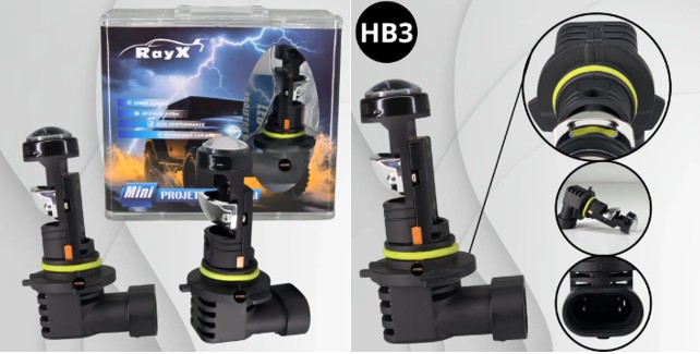 MINIPJTHB3 KIT LED HB3 MINI PROJETOR 6000K 14.000 LUMENS BIVOLT RAYX