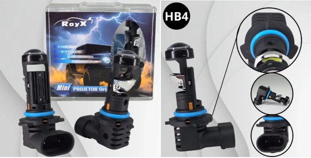 MINIPJTHB4 KIT LED HB4 MINI PROJETOR 6000K 14.000 LUMENS BIVOLT RAYX