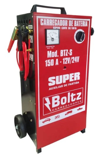 BZ026 BTZ-S 150A CARREGADOR DE BATERIA 150A SUPER 12/24V C/AUXILIAR DE PARTIDA BOLTZ