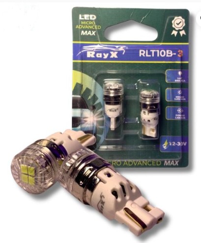 RLT10B/3 LED PINGAO T10 12/24V 1W 90 LUMENS 4LEDS BRANCO C/CANBUS BLISTER