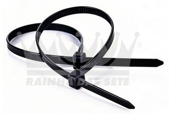ETE7570/10 ABRAC. PLAST. PRETA 300 X 7,6MM 30CM (C/10PÇS)