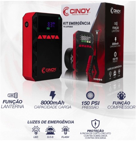 YNAPP2809 AUXILIAR DE PARTIDA C/COMPRESSOR CALIBRADOR AR E LANTERNA 