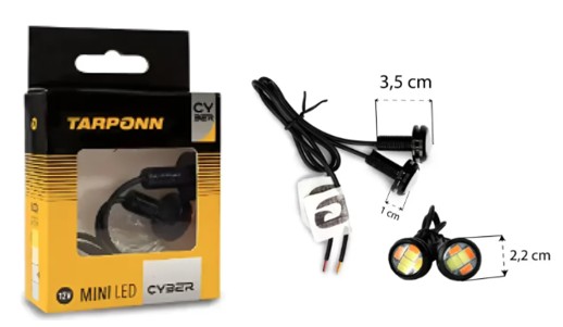 S054660 LED DRL MINI 12V 6W 3LED AMARELO/3LED BRANCO UNIVERSAL 23MM (PAR)
